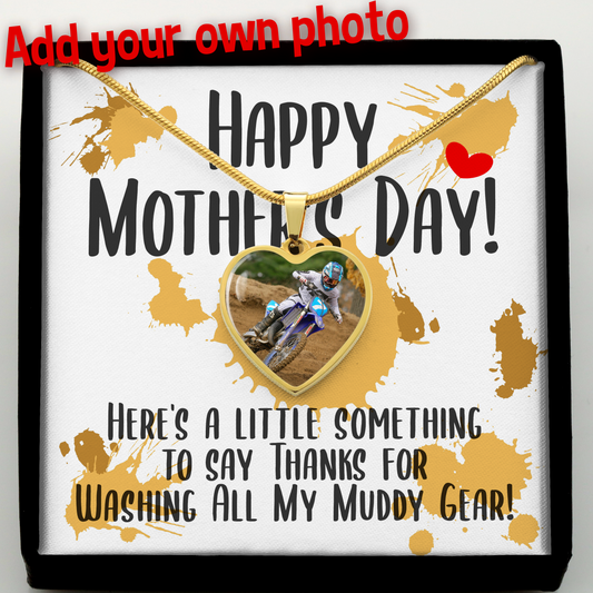 Mother's Day Photo Heart necklace for Moto Mom